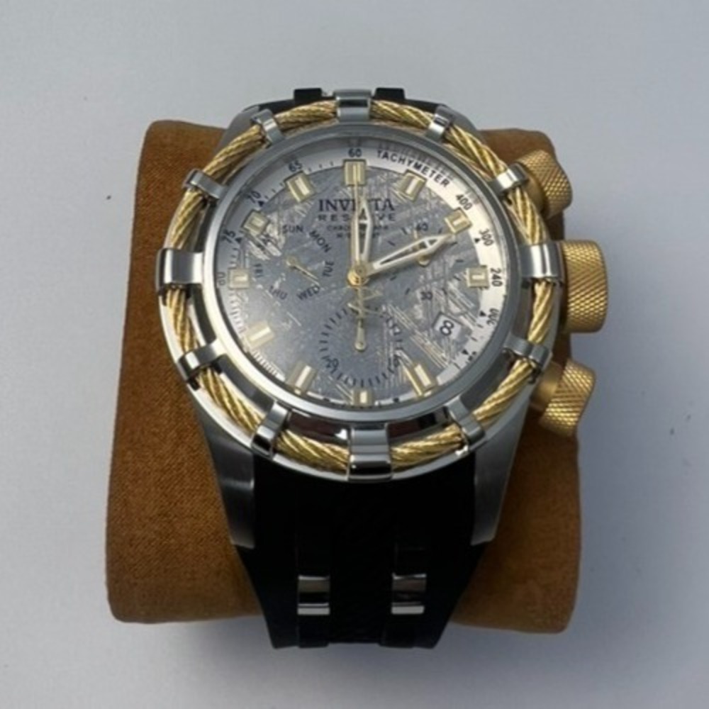 #W014 Invicta Reserve Bolt 27238 Swiss Quartz Chronograph 50mm Meteorite Watch